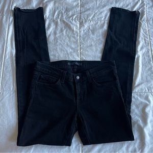 J BRAND 9612 THE DEAL ANKLE ZIP SLIM FIT JEANS IN BLACK NOIR